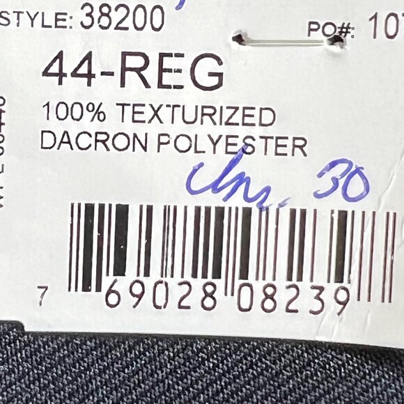 Flying Cross Men's Regular Fit Classic Style Navy Dacron Pants Size 44x30 NWT - Picture 8 of 12